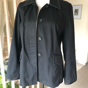 Banana Republic Leather Trim Black Jacket